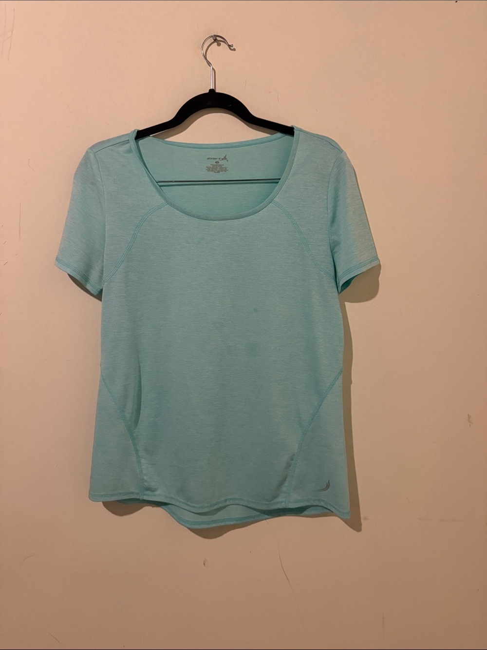 exertek Light Aqua Short Sleeve Scoop Neck Tee Size Medium